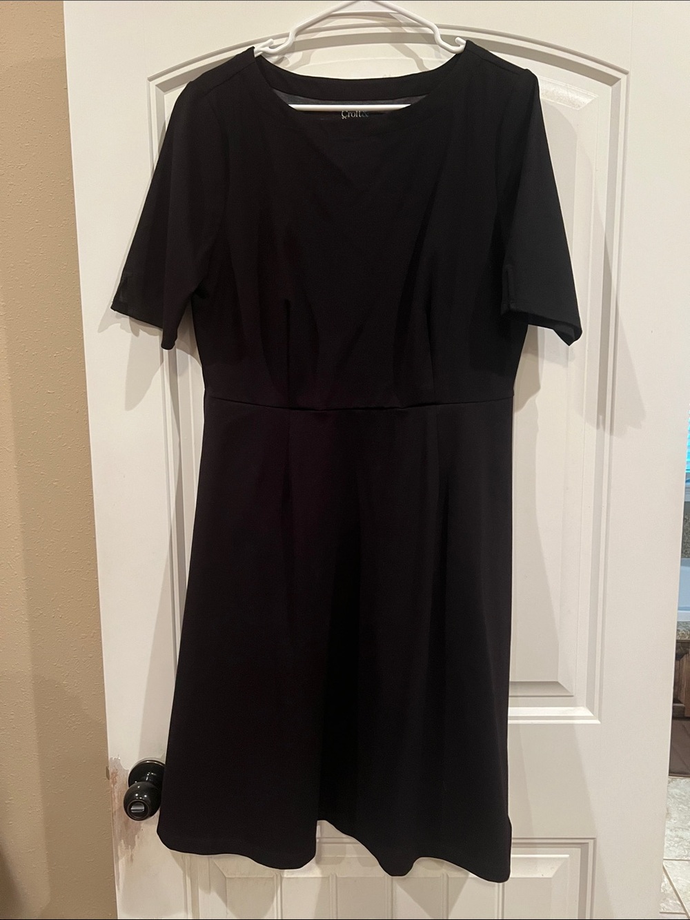 croft & barrow Black Short Sleeve Midi Dress